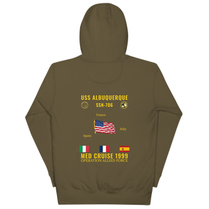 USS Albuquerque (SSN-706) 1999 Med Cruise Hoodie