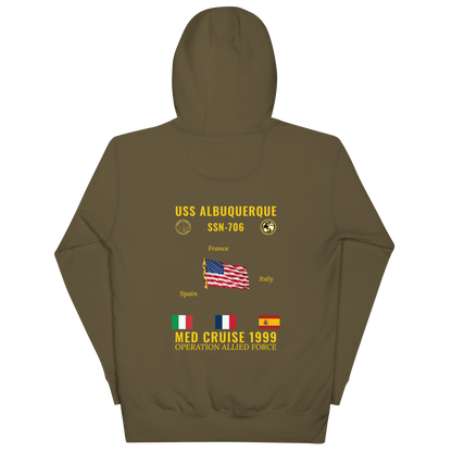 USS Albuquerque (SSN-706) 1999 Med Cruise Hoodie
