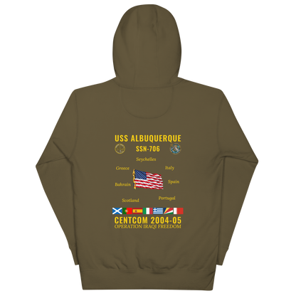 USS Albuquerque (SSN-706) 2004-05 CENTCOM Cruise Hoodie