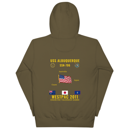 USS Albuquerque (SSN-706) 2011 WestPac Cruise Hoodie