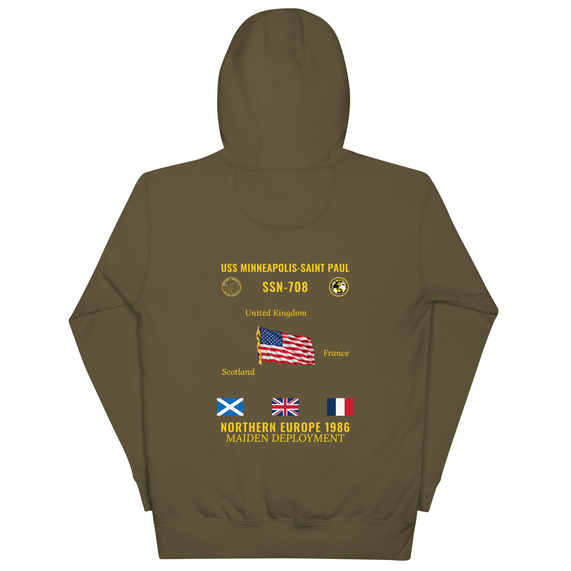 USS Minneapolis-Saint Paul (SSN-708) 1986 Northern Europe Cruise Hoodie