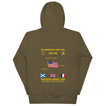 USS Minneapolis-Saint Paul (SSN-708) 1986 Northern Europe Cruise Hoodie