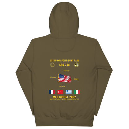 USS Minneapolis-Saint Paul (SSN-708) 2002 Med Cruise Hoodie