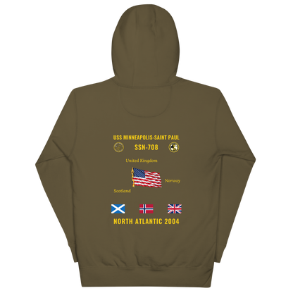 USS Minneapolis-Saint Paul (SSN-708) 2004 North Atlantic Cruise Hoodie