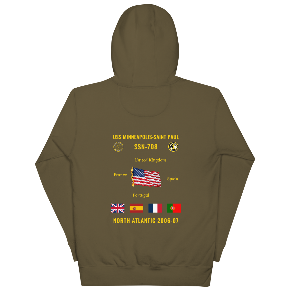 USS Minneapolis-Saint Paul (SSN-708) 2006-07 North Atlantic Cruise Hoodie