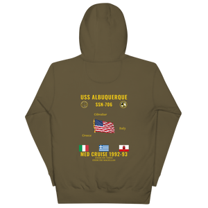 USS Albuquerque (SSN-706) 1992-93 Med Cruise Hoodie