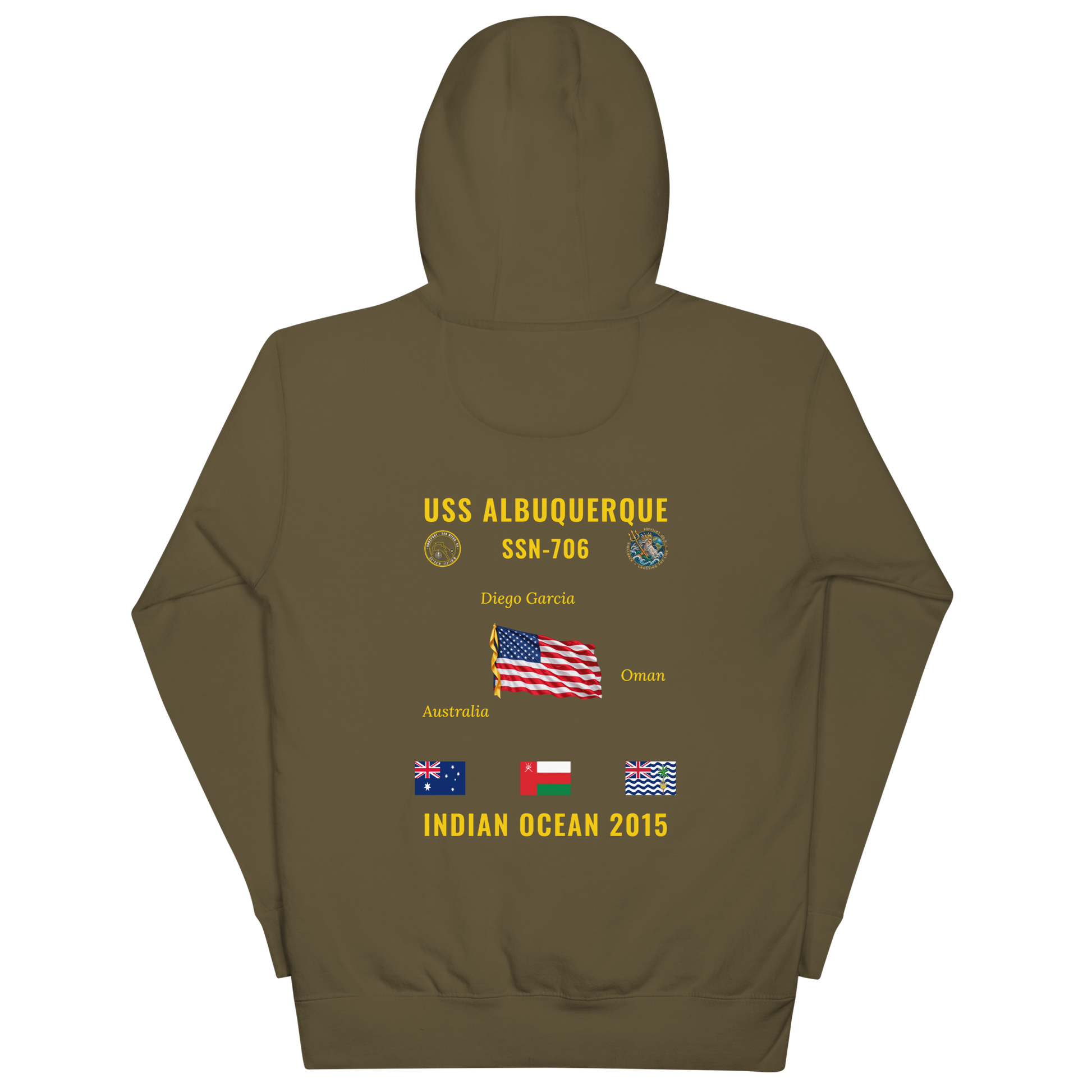 USS Albuquerque (SSN-706) 2015 Indian Ocean Cruise Hoodie
