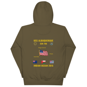 USS Albuquerque (SSN-706) 2015 Indian Ocean Cruise Hoodie