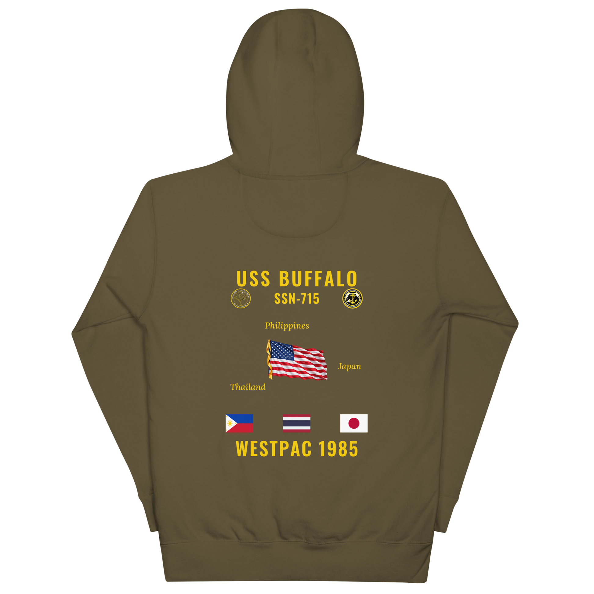 USS Buffalo (SSN-715) 1985 WestPac Cruise Hoodie