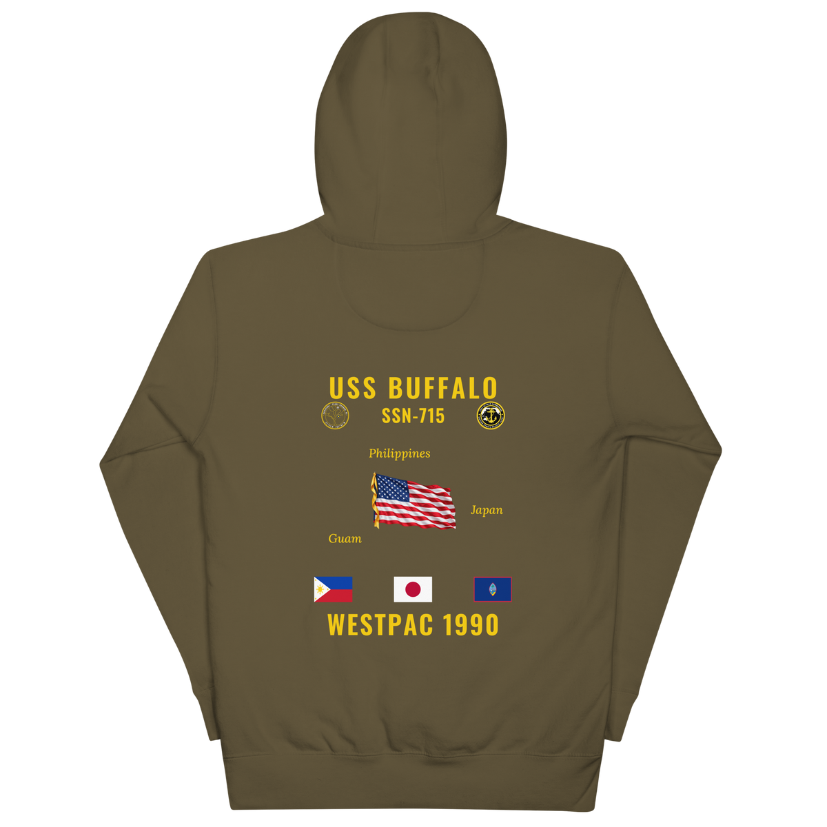 USS Buffalo (SSN-715) 1990 WestPac Cruise Hoodie