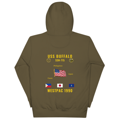 USS Buffalo (SSN-715) 1990 WestPac Cruise Hoodie