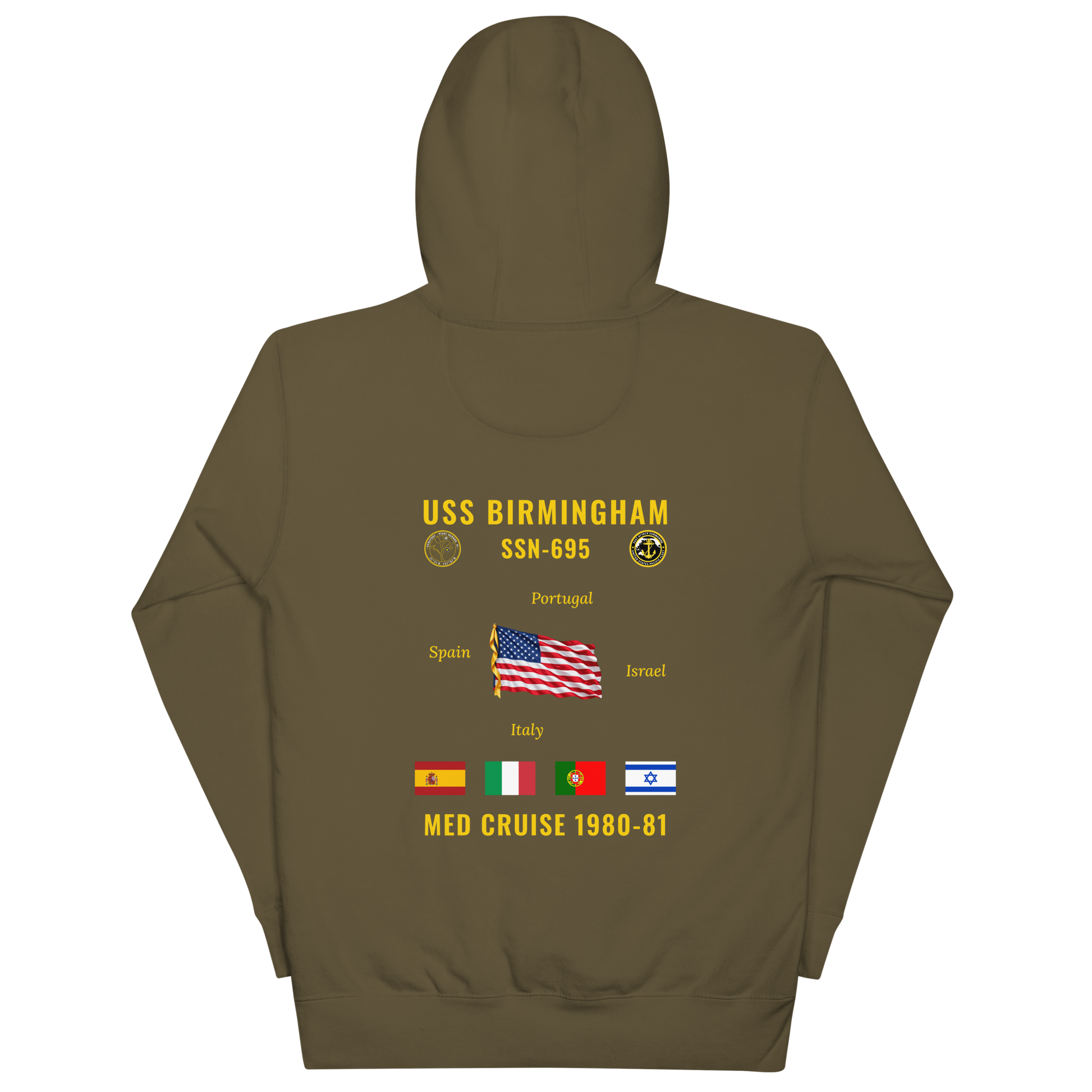 USS Birmingham (SSN-695) 1980-81 Med Cruise Hoodie