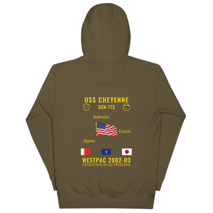USS Cheyenne (SSN-773) 2002-03 WestPac Cruise Hoodie