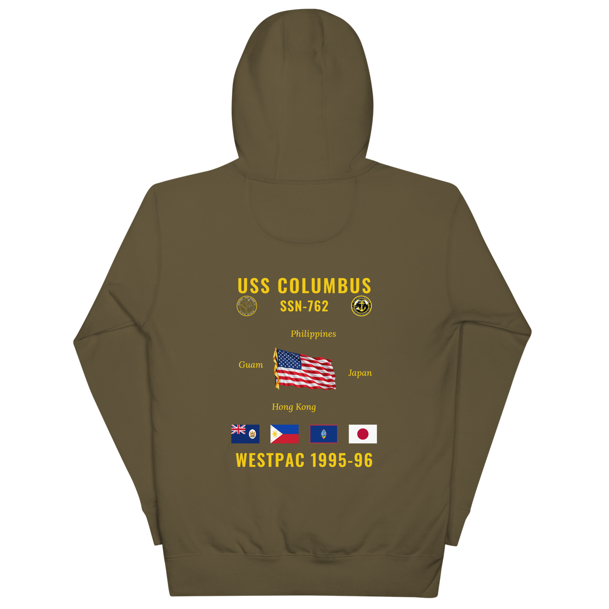 USS Columbus (SSN-762) 1995-96 WestPac Cruise Hoodie