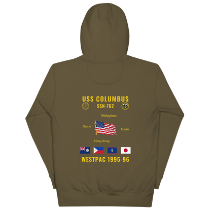 USS Columbus (SSN-762) 1995-96 WestPac Cruise Hoodie