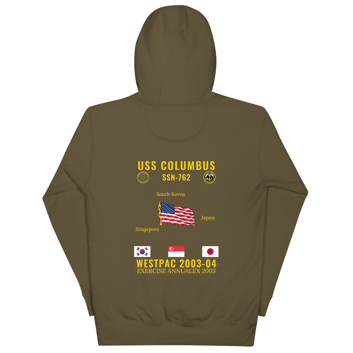 USS Columbus (SSN-762) 2003-04 WestPac Cruise Hoodie