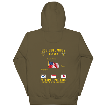 USS Columbus (SSN-762) 2003-04 WestPac Cruise Hoodie
