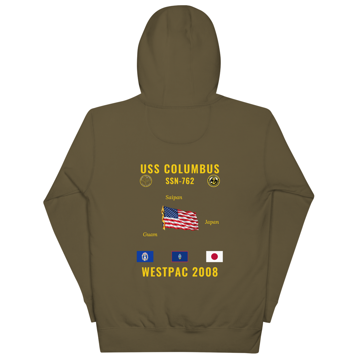 USS Columbus (SSN-762) 2008 WestPac Cruise Hoodie