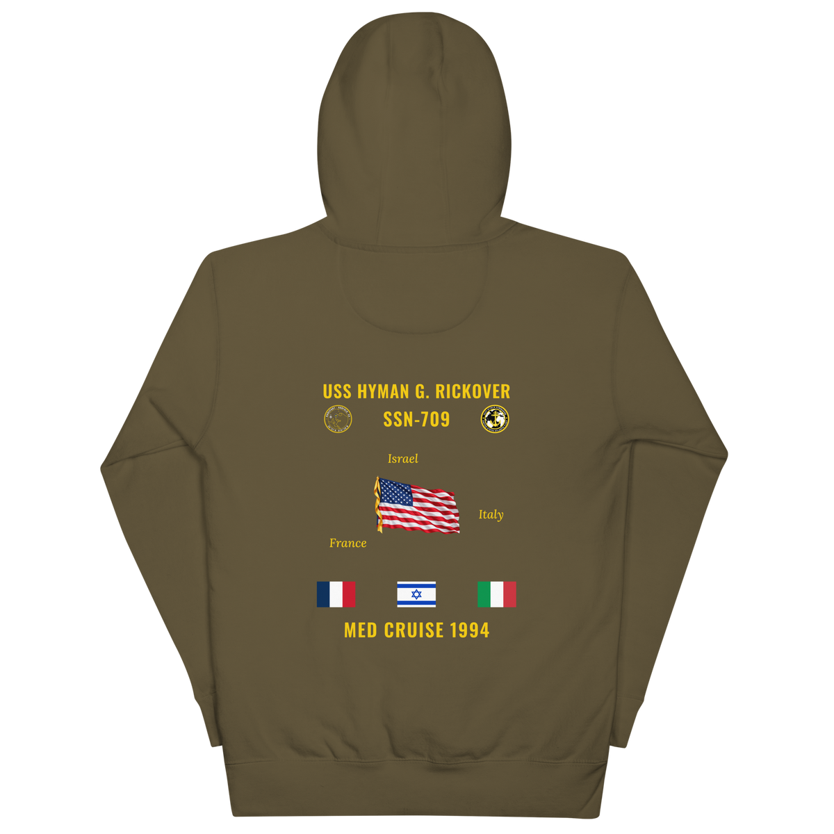 USS Hyman G. Rickover (SSN-709) 1994 Med Cruise Hoodie