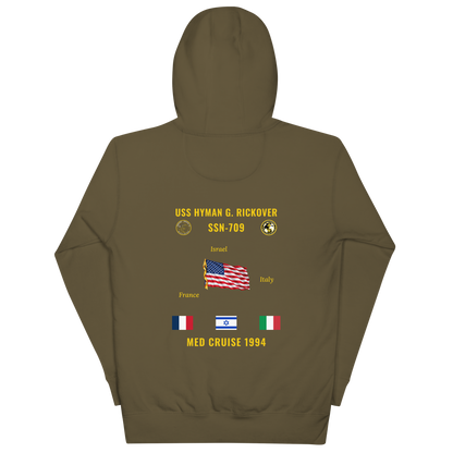 USS Hyman G. Rickover (SSN-709) 1994 Med Cruise Hoodie
