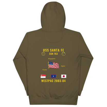 USS Santa Fe (SSN-763) 2003-04 WestPac Cruise Hoodie