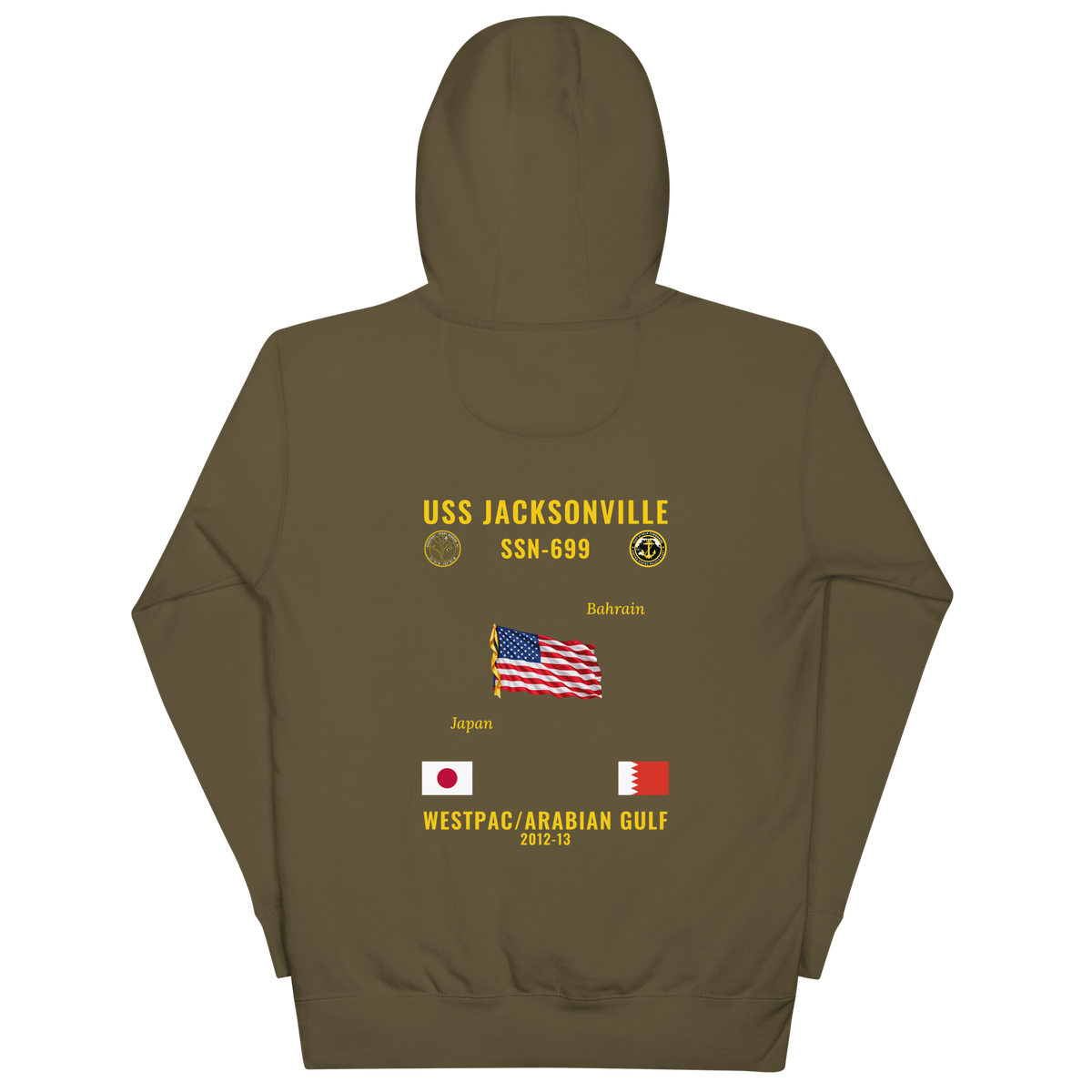 USS Jacksonville (SSN-699) 2012-13 WestPac/Arabian Gulf Cruise Hoodie