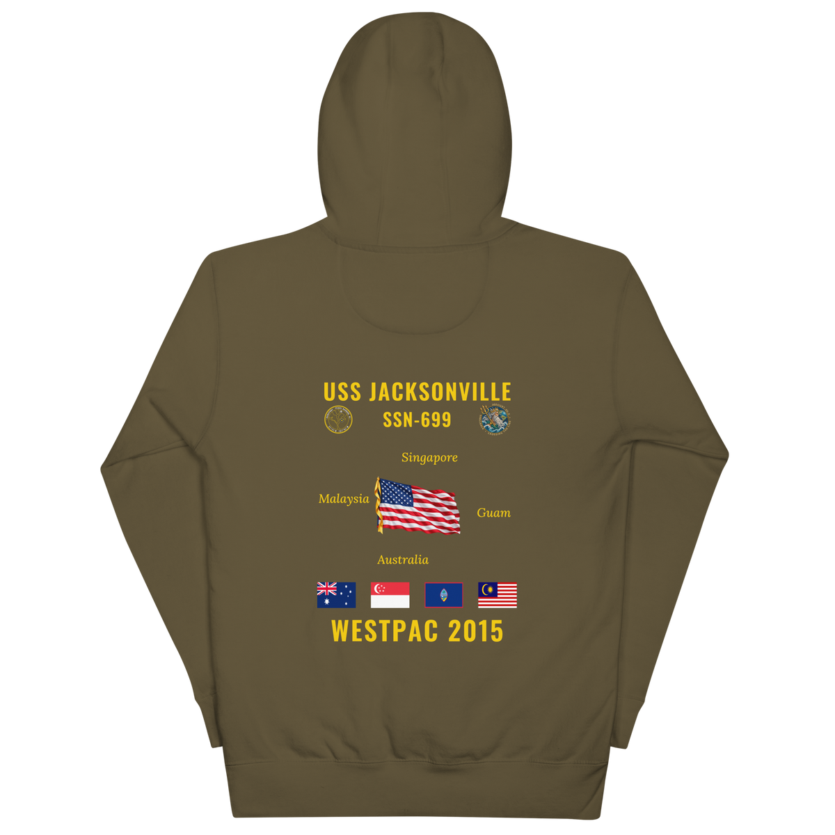 USS Jacksonville (SSN-699) 2015 WestPac Cruise Hoodie