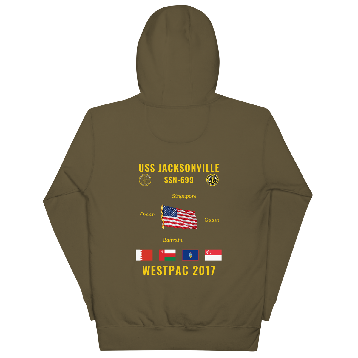 USS Jacksonville (SSN-699) 2017 WestPac Cruise Hoodie