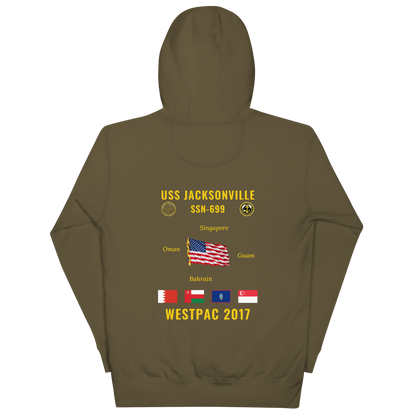 USS Jacksonville (SSN-699) 2017 WestPac Cruise Hoodie