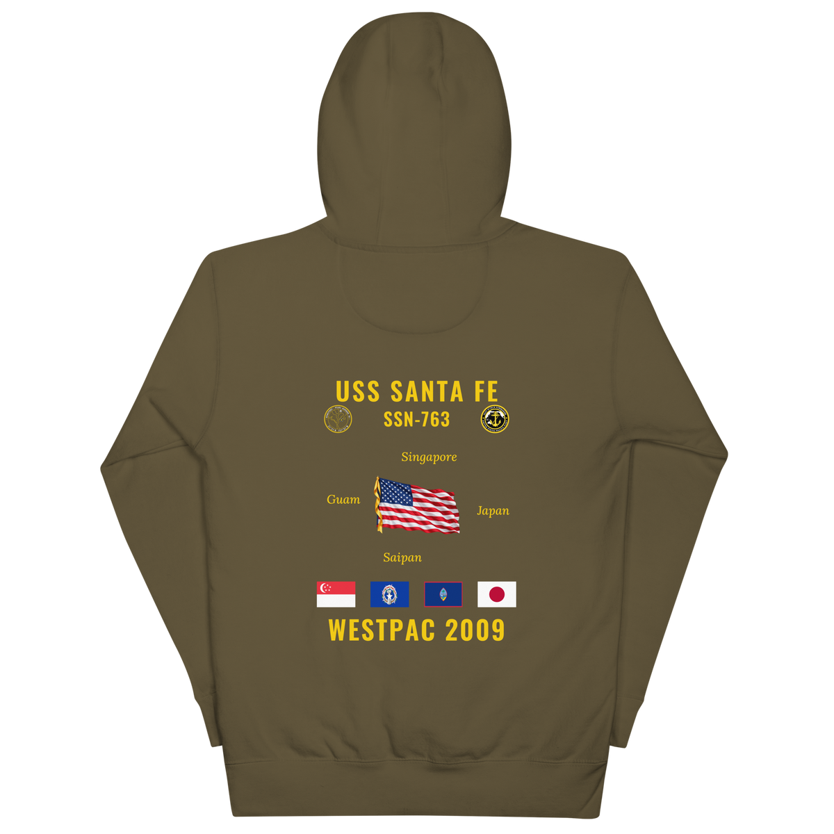 USS Santa Fe (SSN-763) 2009 WestPac Cruise Hoodie