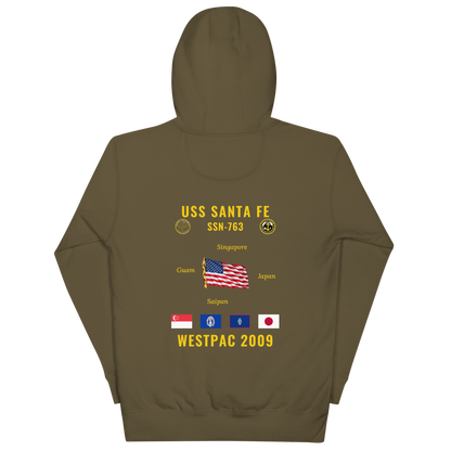 USS Santa Fe (SSN-763) 2009 WestPac Cruise Hoodie