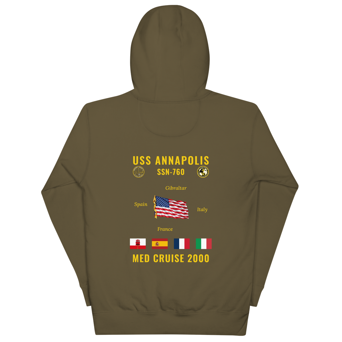 USS Annapolis (SSN-760) 2000 Med Cruise Hoodie