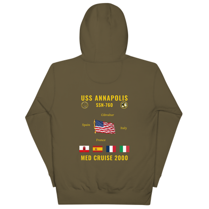 USS Annapolis (SSN-760) 2000 Med Cruise Hoodie
