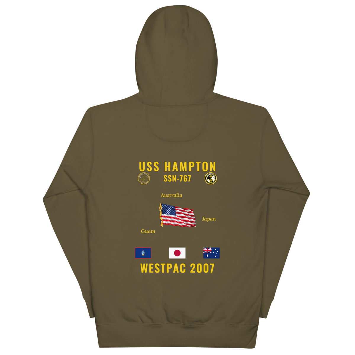 USS Hampton (SSN-767) 2007 WestPac Cruise Hoodie