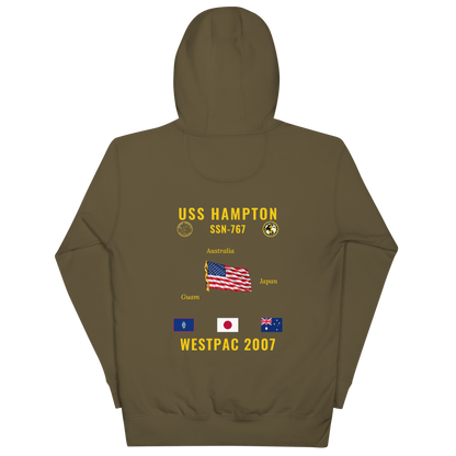 USS Hampton (SSN-767) 2007 WestPac Cruise Hoodie