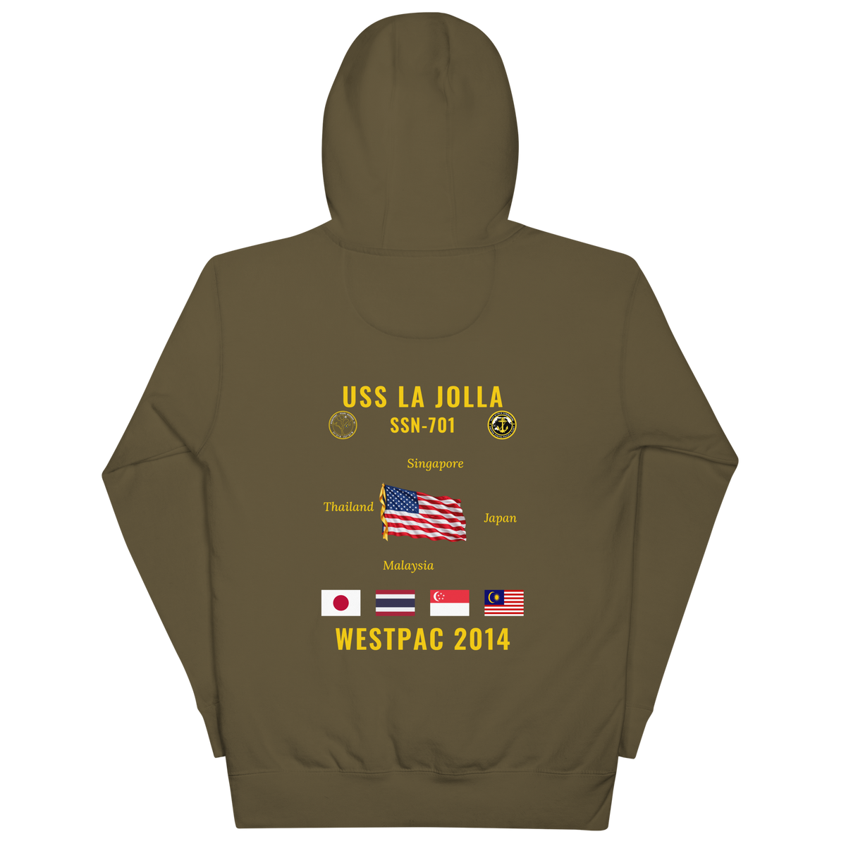 USS La Jolla (SSN-701) 2014 WestPac Cruise Hoodie