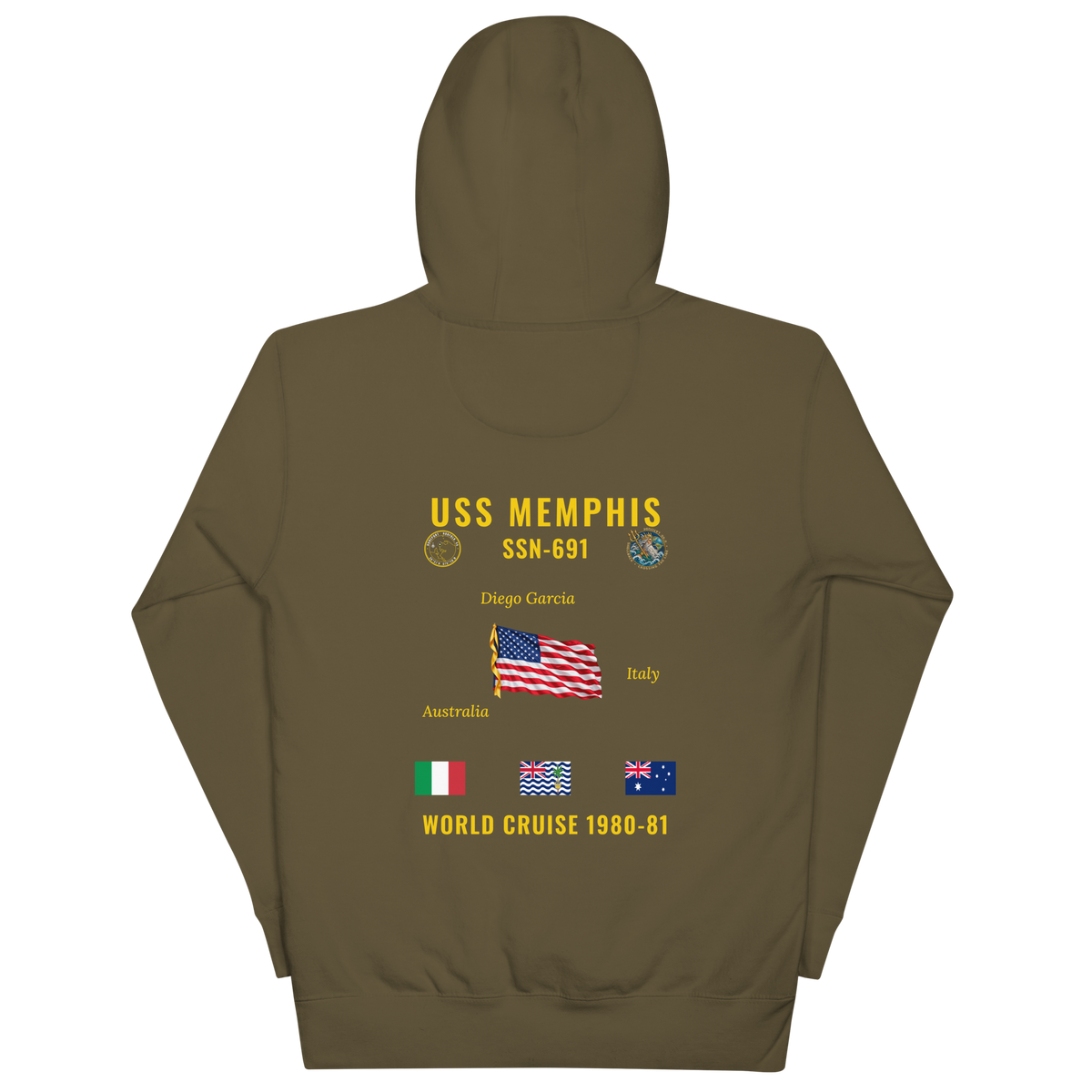 USS Memphis (SSN-691) 1980-81 World Cruise Hoodie