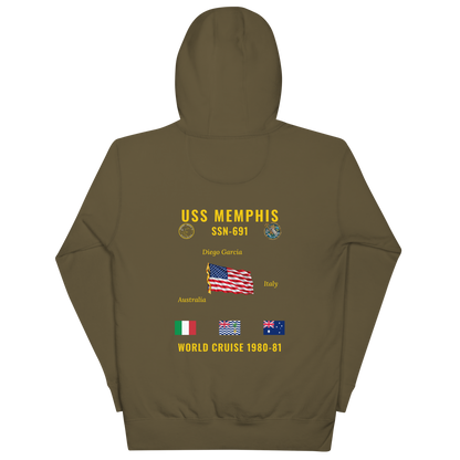 USS Memphis (SSN-691) 1980-81 World Cruise Hoodie
