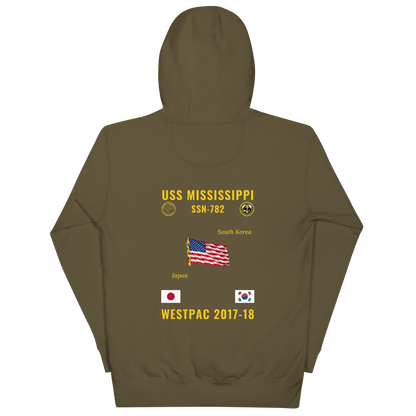 USS Mississippi (SSN-782) 2017-18 WestPac Cruise Hoodie