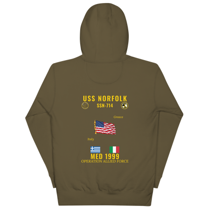 USS Norfolk (SSN-714) 1999 Med Cruise Hoodie