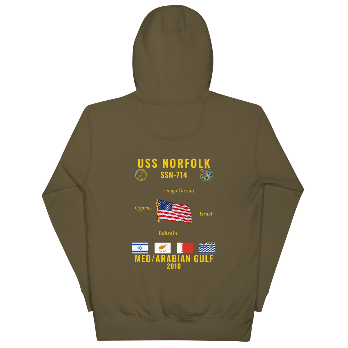 USS Norfolk (SSN-714) 2010 Med/Arabian Gulf Cruise Hoodie