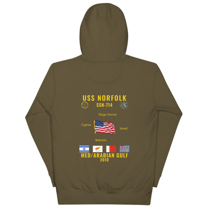 USS Norfolk (SSN-714) 2010 Med/Arabian Gulf Cruise Hoodie