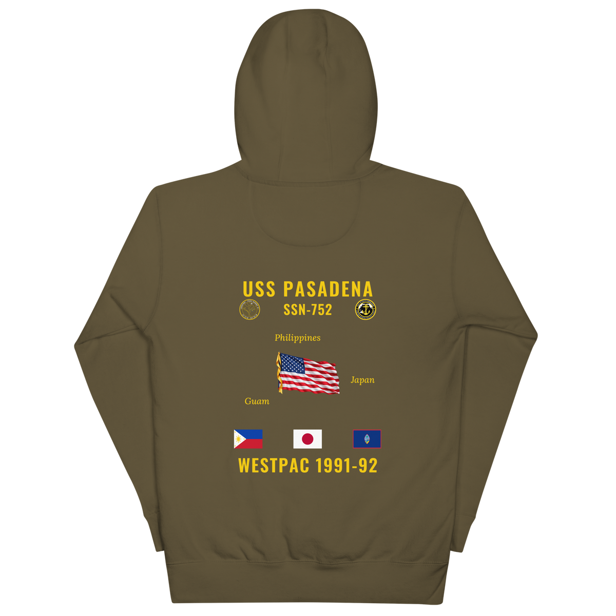 USS Pasadena (SSN-752) 1991-92 WestPac Cruise Hoodie