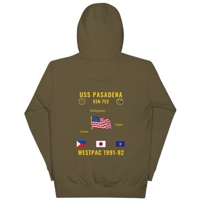 USS Pasadena (SSN-752) 1991-92 WestPac Cruise Hoodie