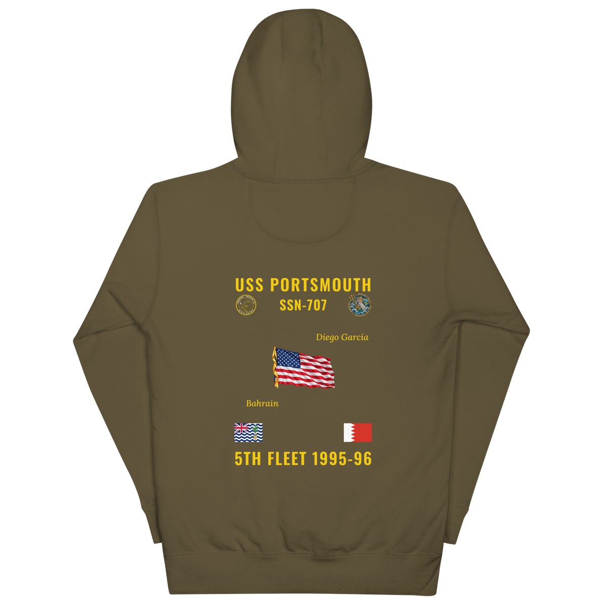 USS Portsmouth (SSN-707) 1995-96 5th Fleet Cruise Hoodie