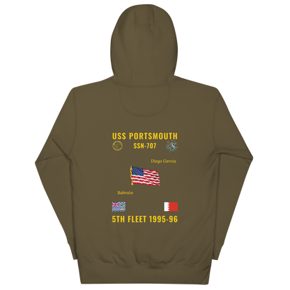 USS Portsmouth (SSN-707) 1995-96 5th Fleet Cruise Hoodie