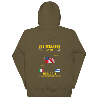 USS Scranton (SSN-756) 2011 Med Cruise Hoodie