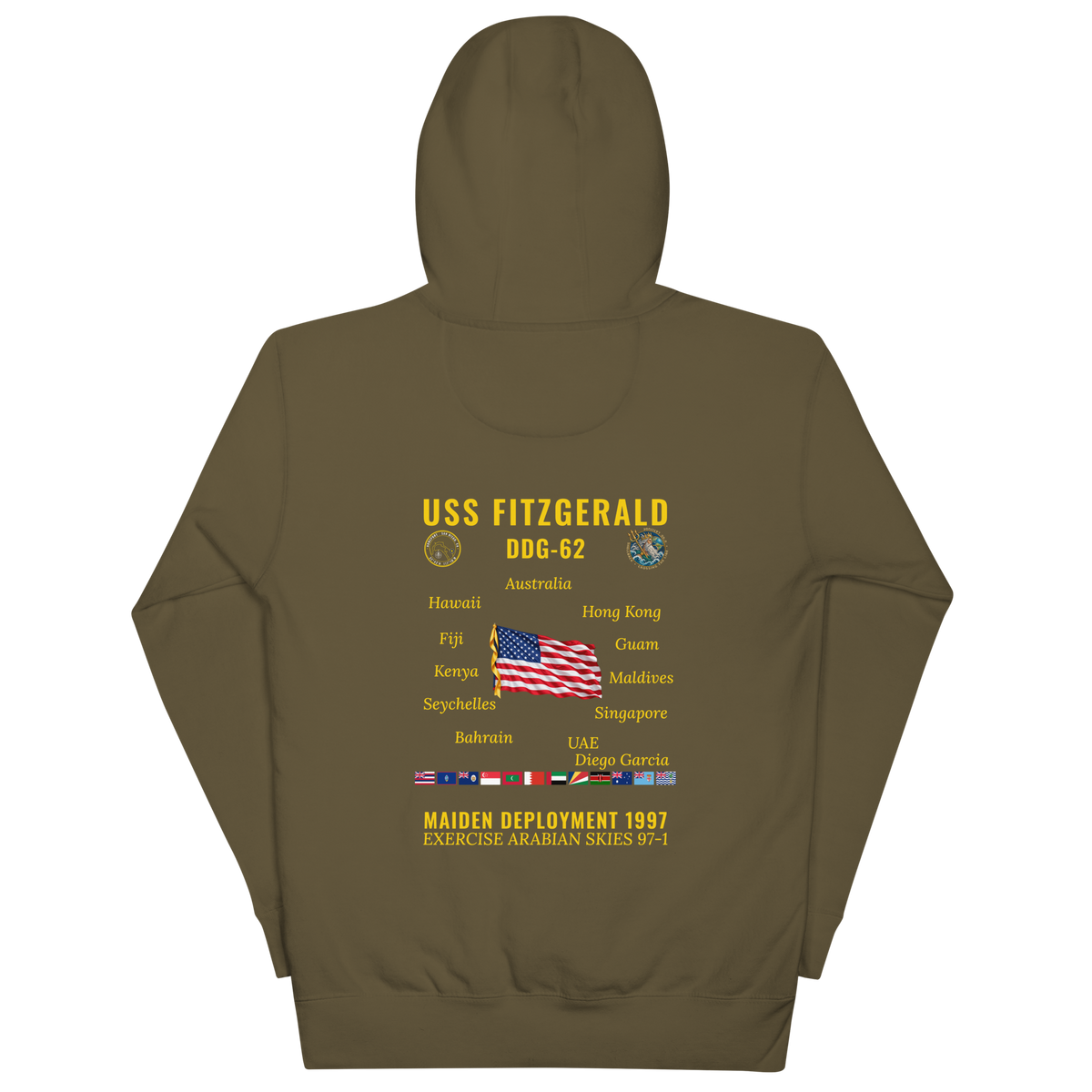 USS Fitzgerald (DDG-62) 1997 Maiden Deployment Cruise Hoodie