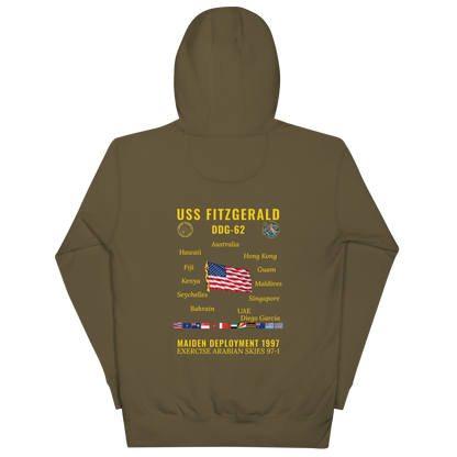 USS Fitzgerald (DDG-62) 1997 Maiden Deployment Cruise Hoodie