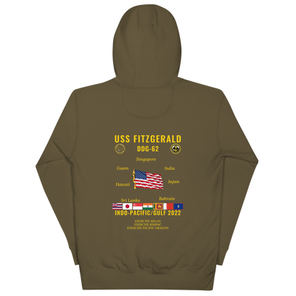 USS Fitzgerald (DDG-62) 2022 Indo-pacific/Gulf Cruise Hoodie